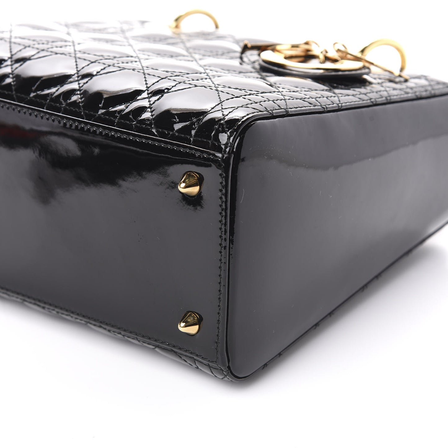Patent Cannage Medium Lady Dior Black