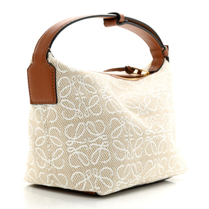 Loewe Jacquard Anagram Calfskin Small Cubi Bag Ecru Tan 2 of 11
