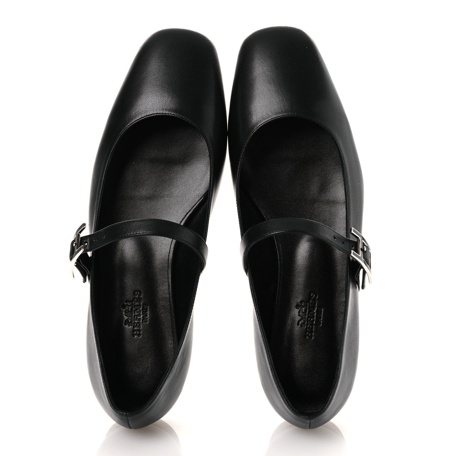 Hermes Goatskin Jane Ballet Flats 36.5 Black 2 of 11
