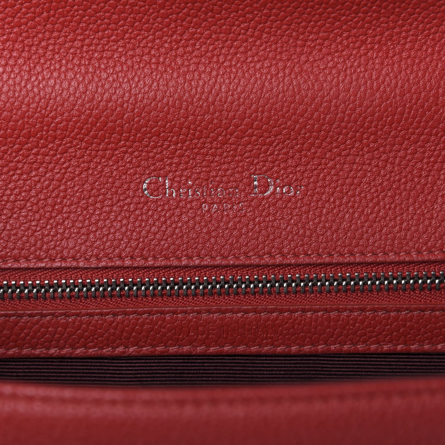 Grained Calfskin Medium Diorama Flap Bag Red