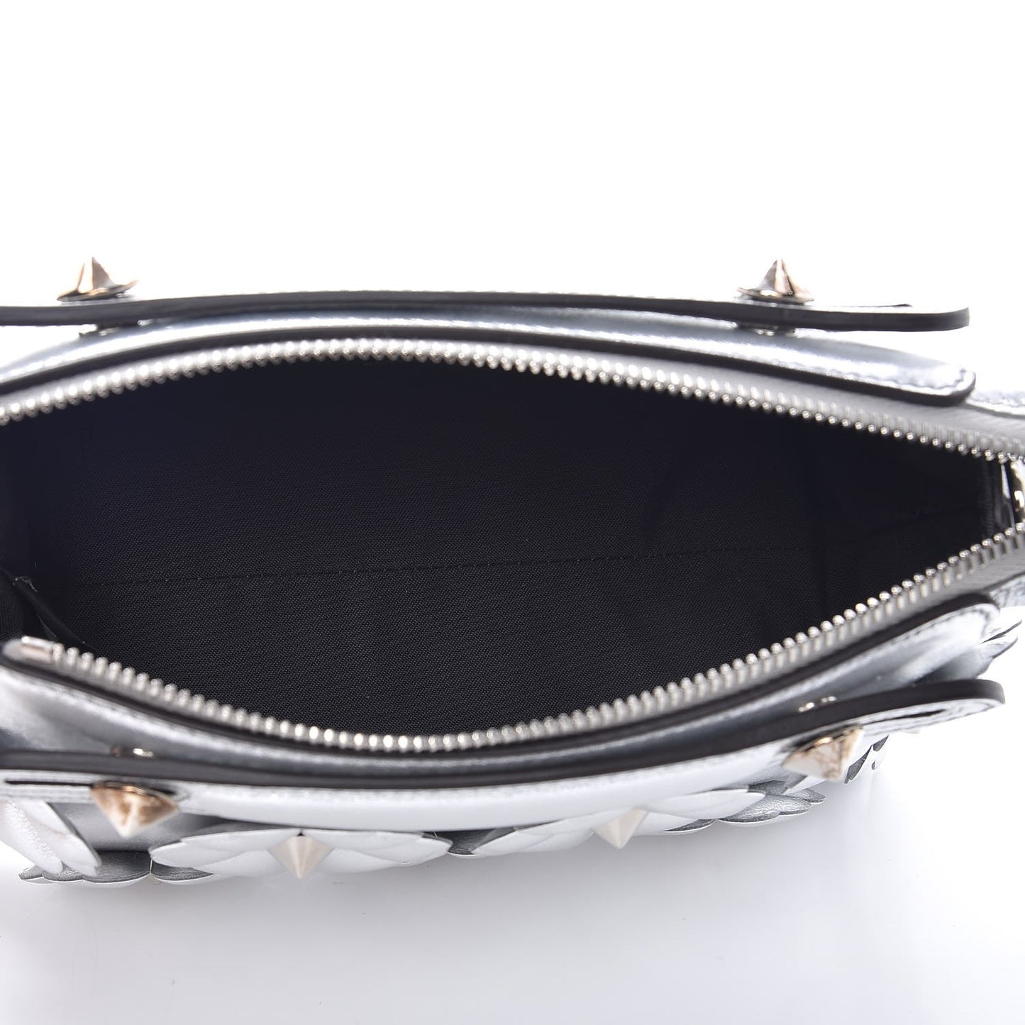 Vitello Catalan Mirror Flowerland Mini By The Way Boston Bag Argento