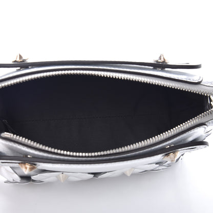 Fendi Vitello Catalan Mirror Flowerland Mini By The Way Boston Bag Argento 5 of 8