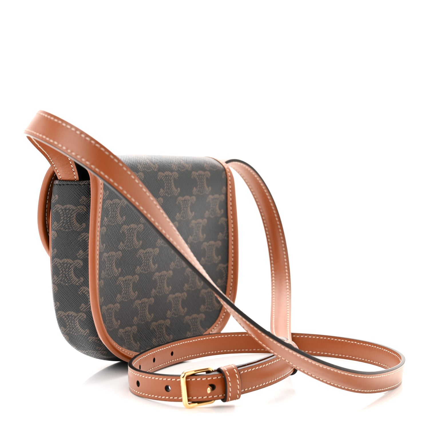 Celine Canvas Calfskin Triomphe Mini Besace Tan 3 of 10