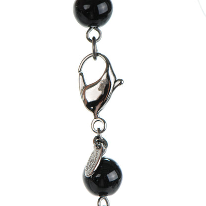 Chanel Ruthenium Bead CC Long Necklace Black 3 of 9