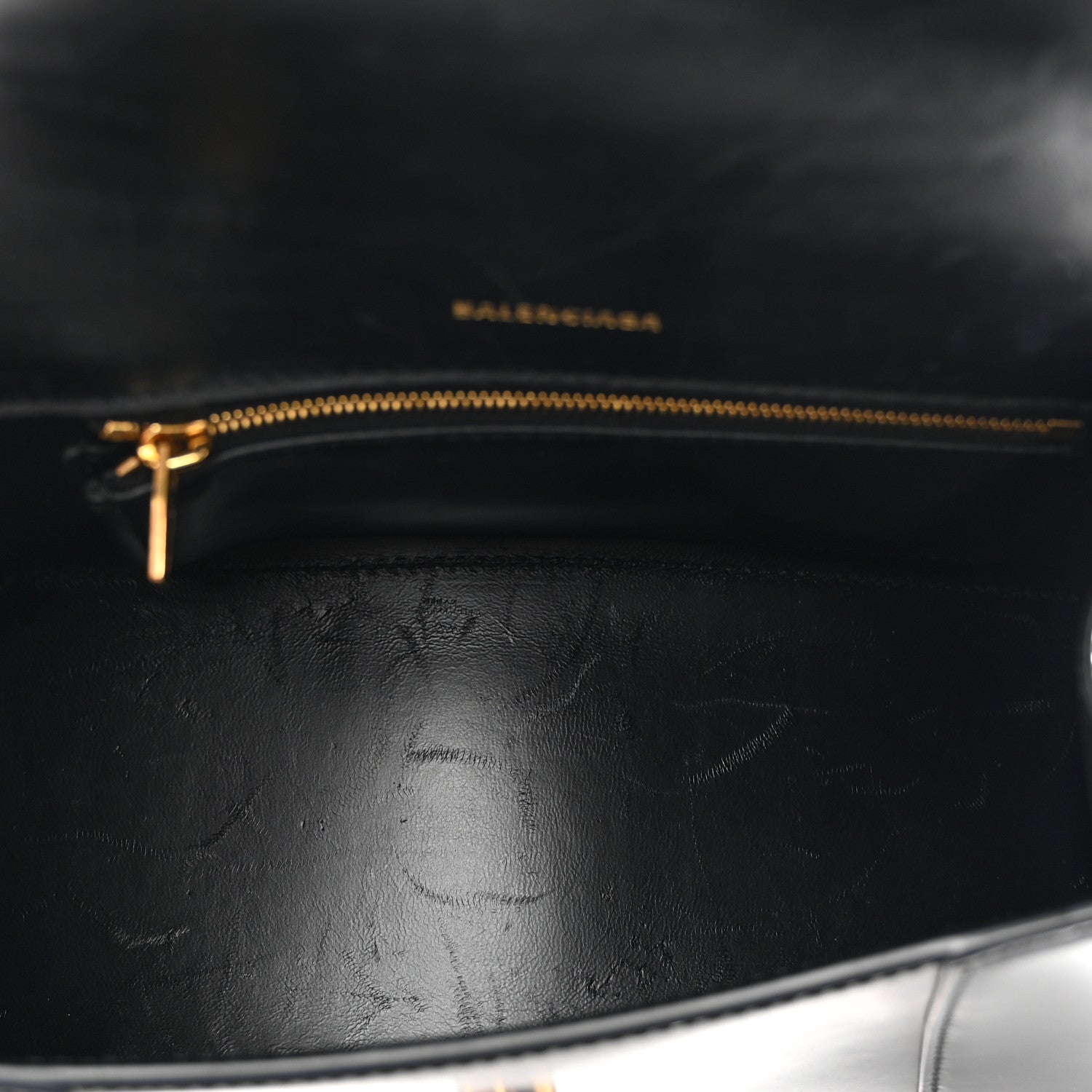 Balenciaga Shiny Box Calfskin Small Hourglass Top Handle Bag Black 5 of 12