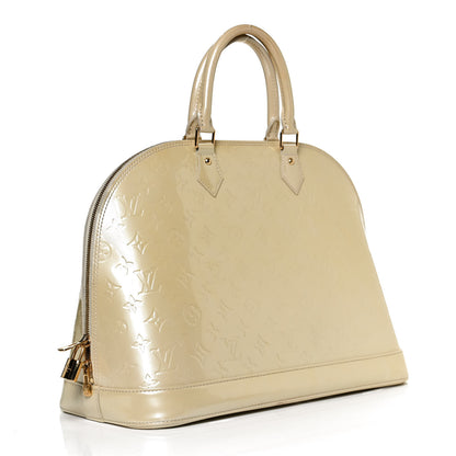 Louis Vuitton Vernis Alma MM Blanc Corail 3 of 11