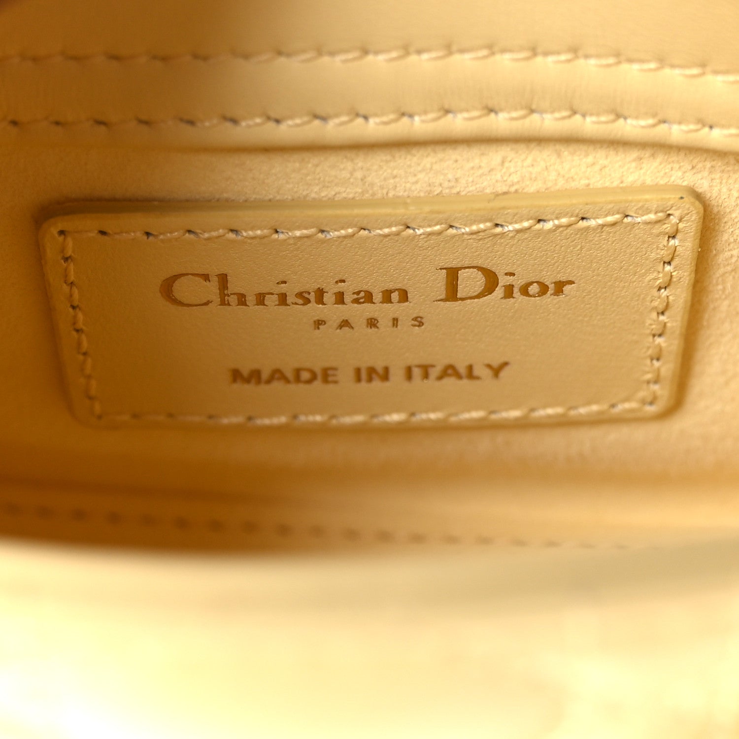 Christian Dior Lambskin Cannage Micro Lady Dior Soft Yellow 6 of 9