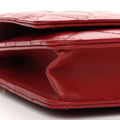 Chanel Aged Calfskin Quilted Reissue Wallet On Chain WOC Red 10 of 12
