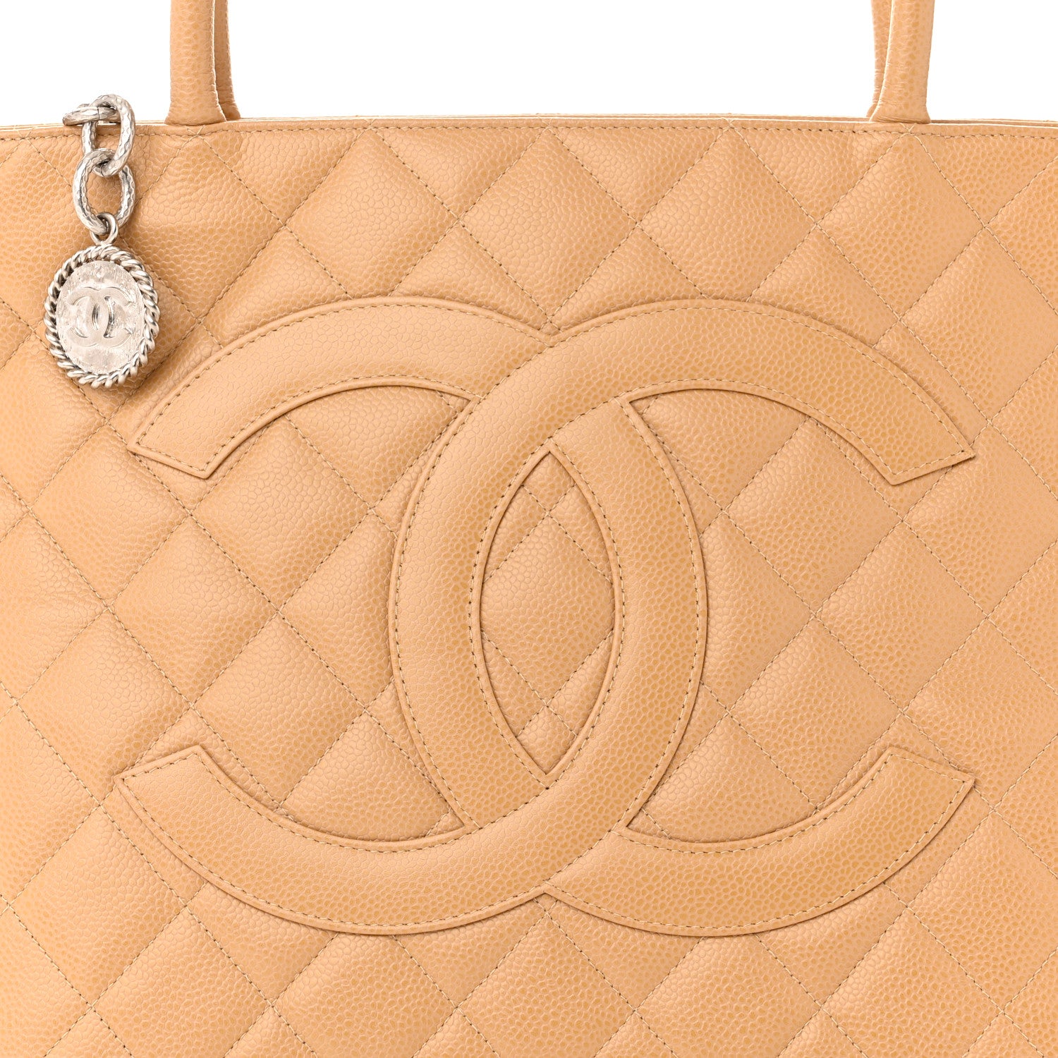 Chanel Caviar Quilted Medallion Tote Beige 8 of 12