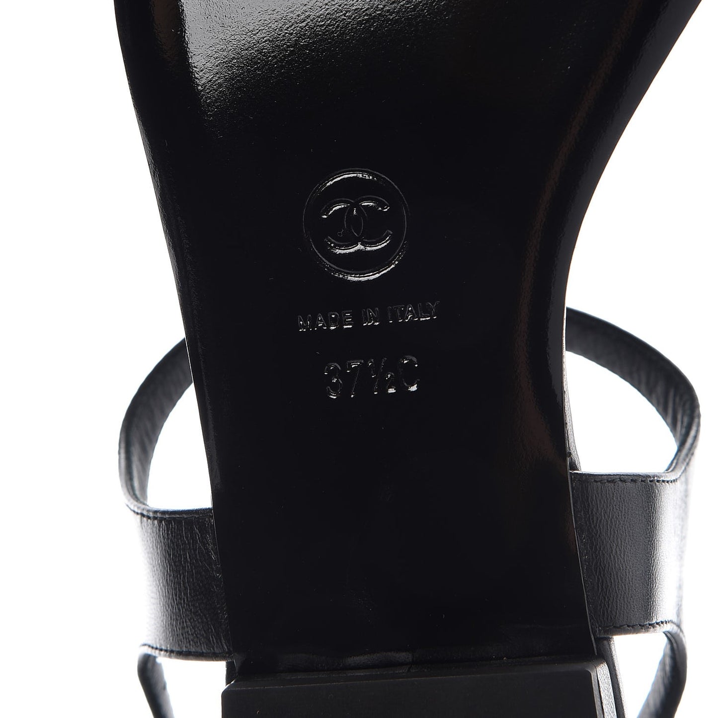 Lambskin Camellia Thong Sandals 37.5 Black