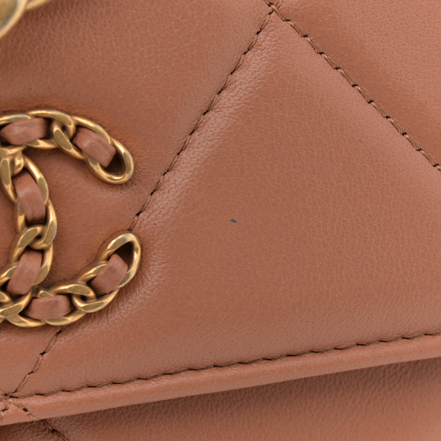 Chanel Lambskin Quilted Chanel 19 Wallet On Chain WOC Brown 13 of 13