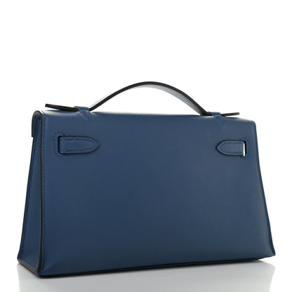 Hermes Swift Kelly Pochette Clutch Bleu Agate 3 of 11
