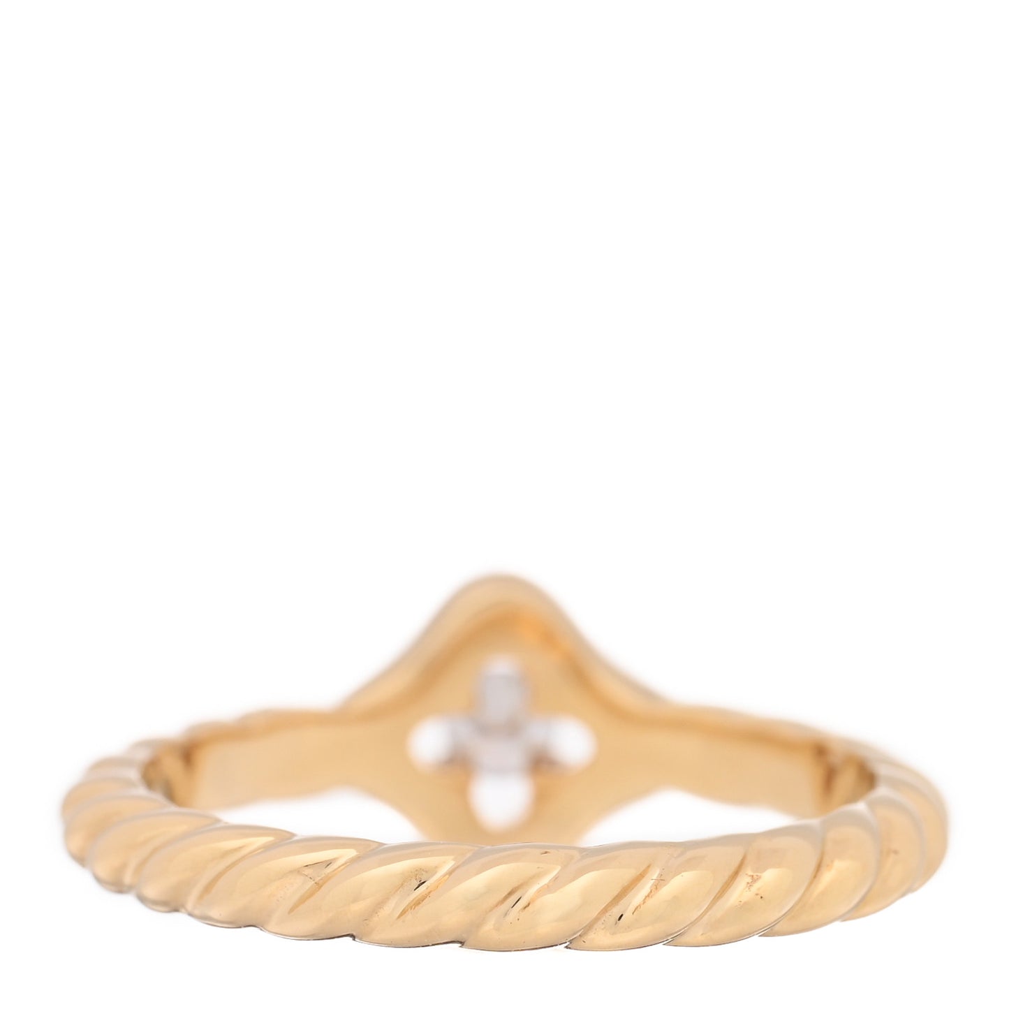 18K Yellow Gold Diamond 9mm Venetian Quatrefoil Ring 56 7.5
