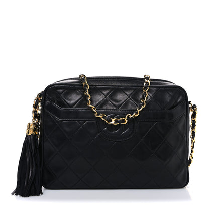 Chanel Lambskin Quilted CC Tassel Camera Case Black 1 of 13