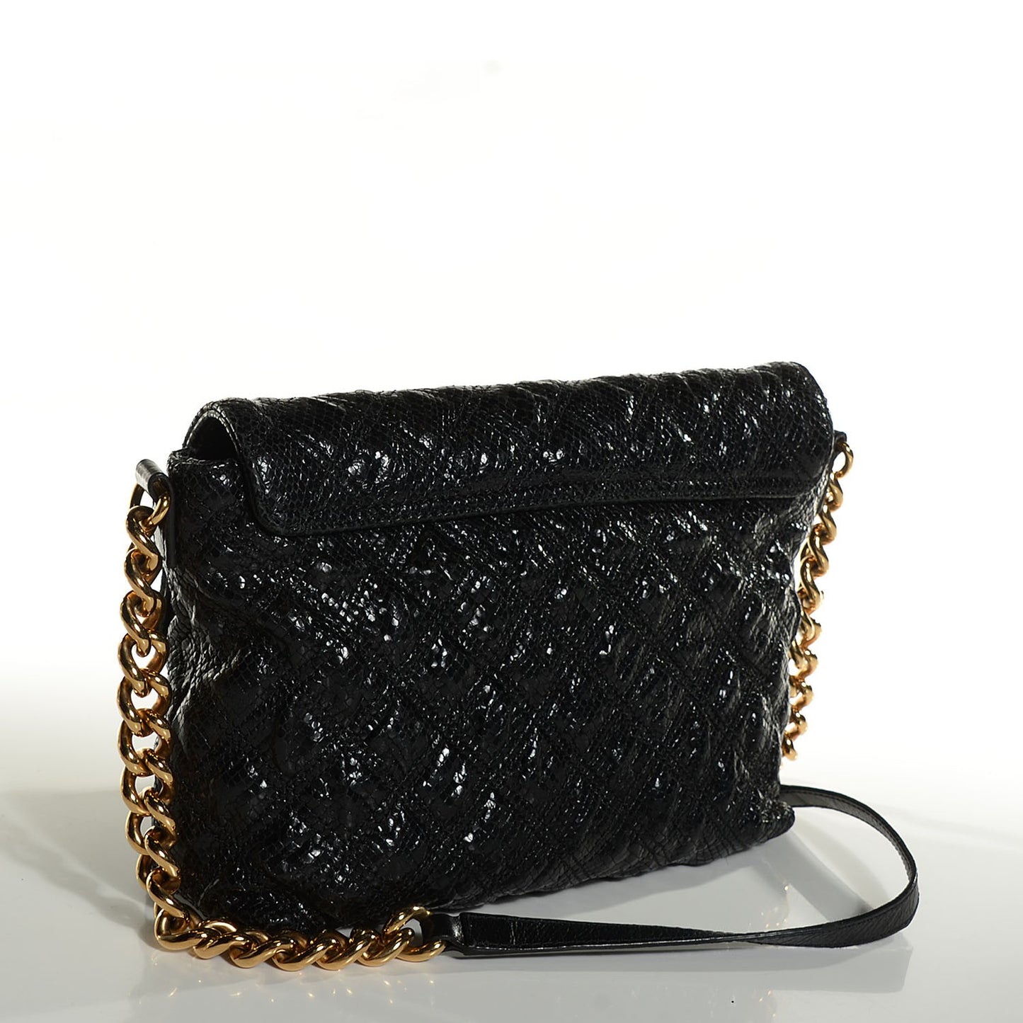 Python Embossed The Large Single Flap Black