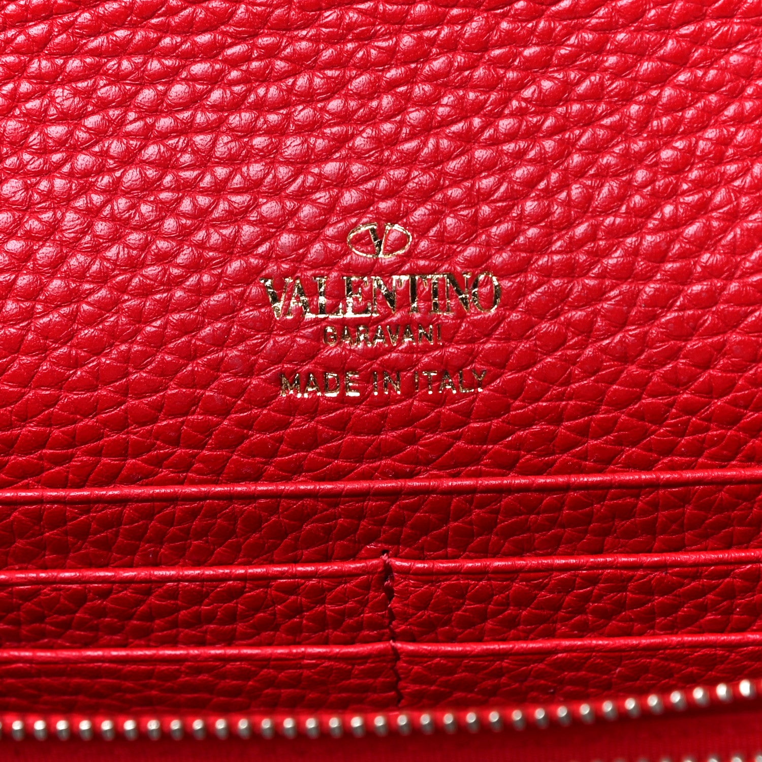 Valentino Garavani Pebbled Calfskin Rockstud Envelope Wallet on Chain Rouge Pur 6 of 10