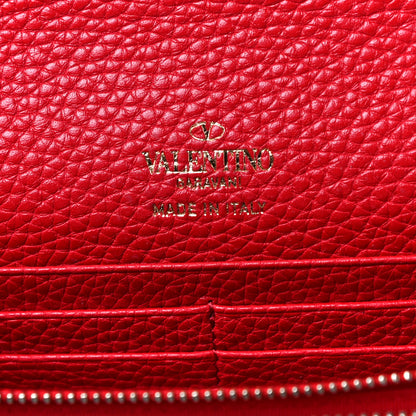 Valentino Garavani Pebbled Calfskin Rockstud Envelope Wallet on Chain Rouge Pur 6 of 10