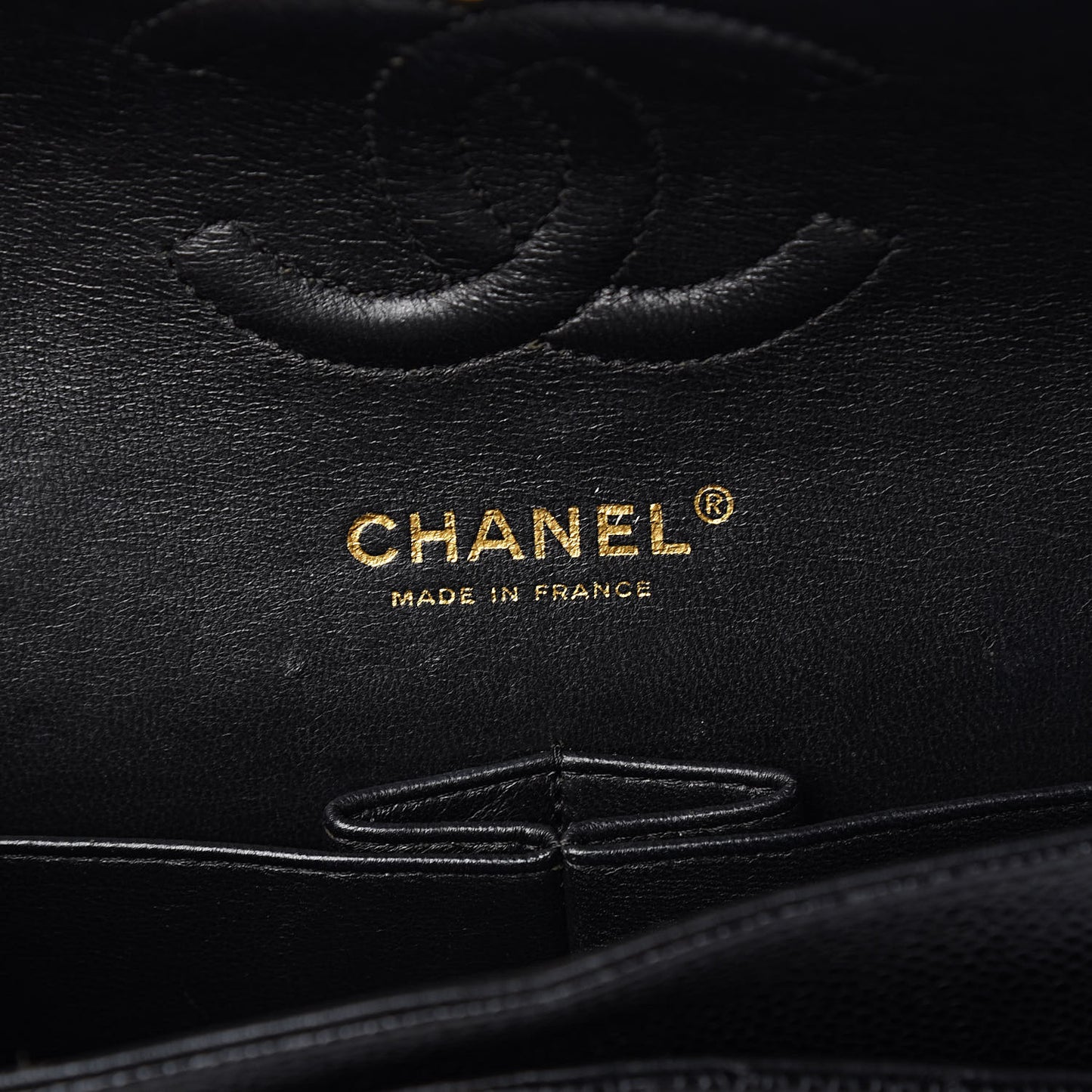Caviar Quilted Medium Double Flap Black