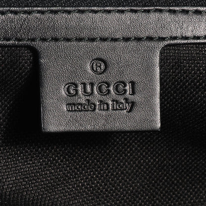 Gucci Soft Leather Brocade Large Stirrup Shoulder Bag Black 6 of 7