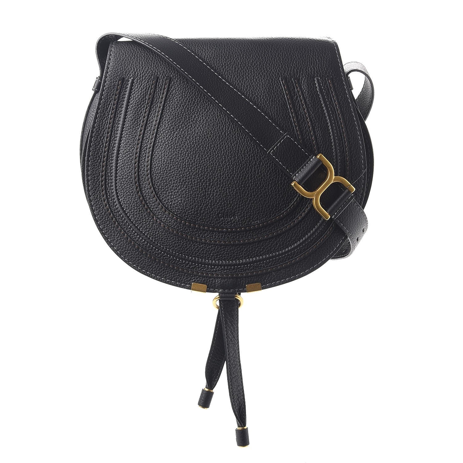 Chloe Calfskin Medium Marcie Round Crossbody Bag Black 1 of 9