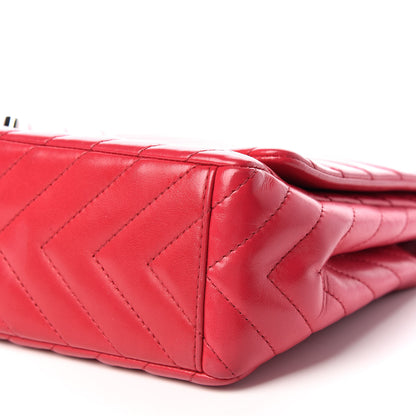 Chanel Lambskin Chevron Quilted Maxi Single Flap Red 9 of 9