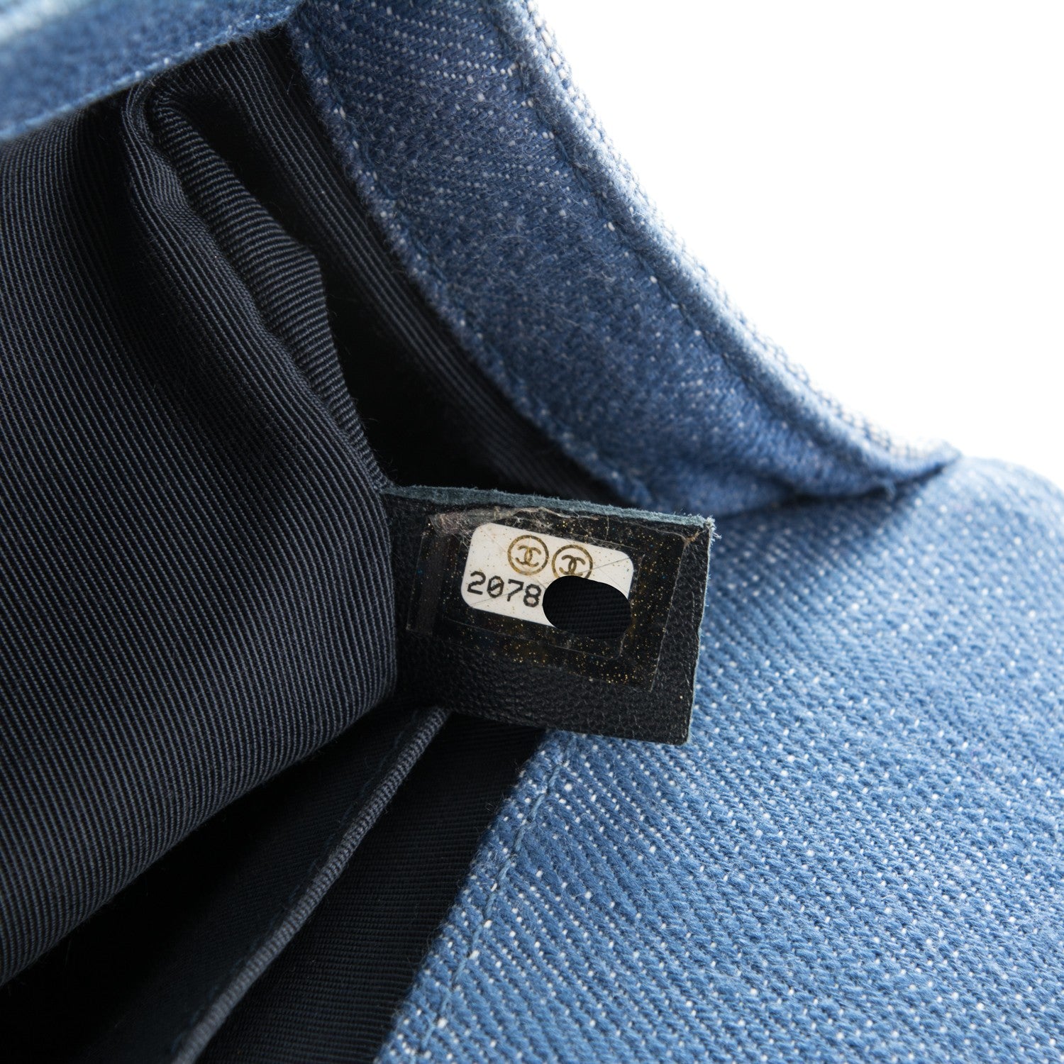 Chanel Denim Chevron Quilted Medium Boy Flap Blue 8 of 8