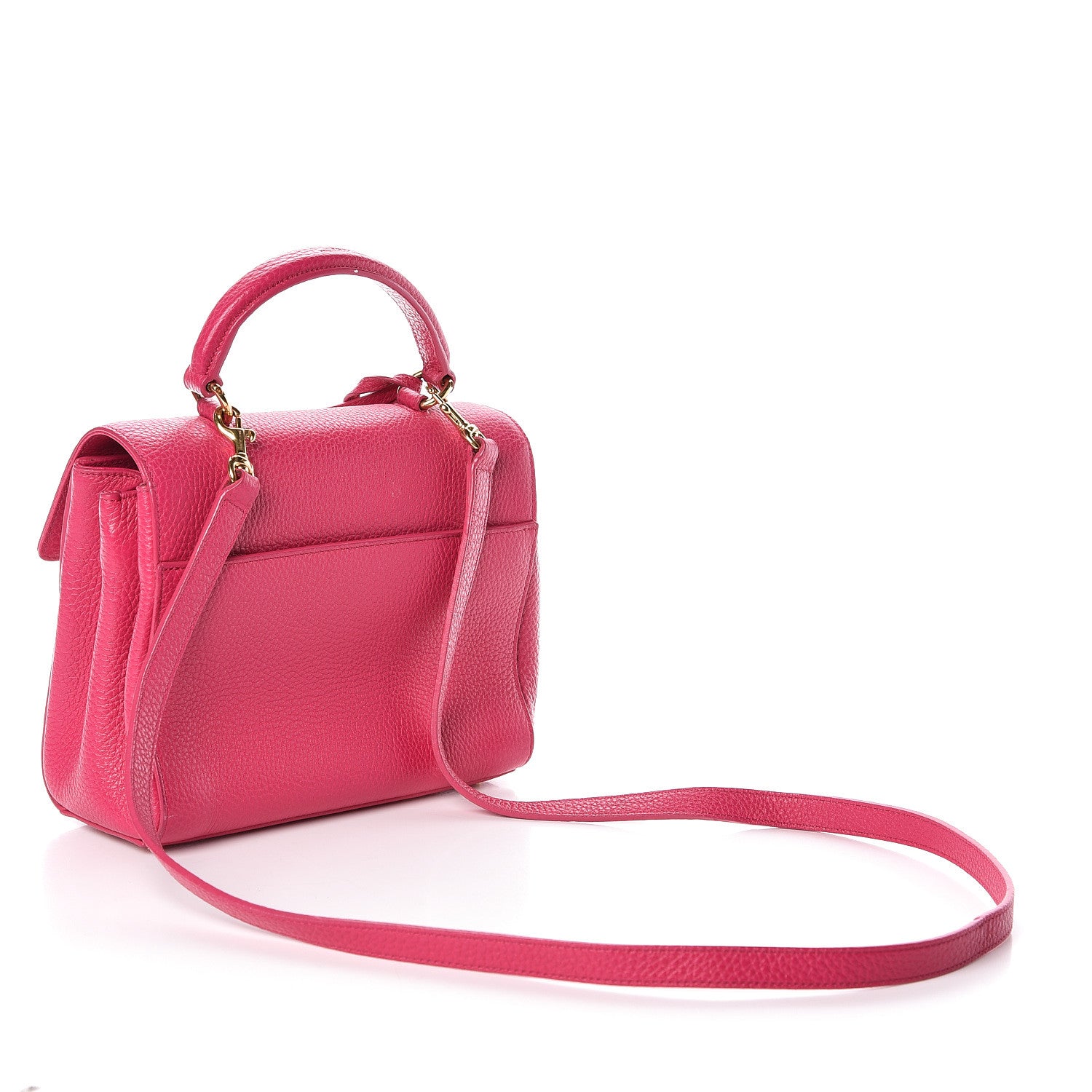 Saint Laurent Grained Calfskin Small Moujik Top Handle Bag Fuchsia 3 of 10