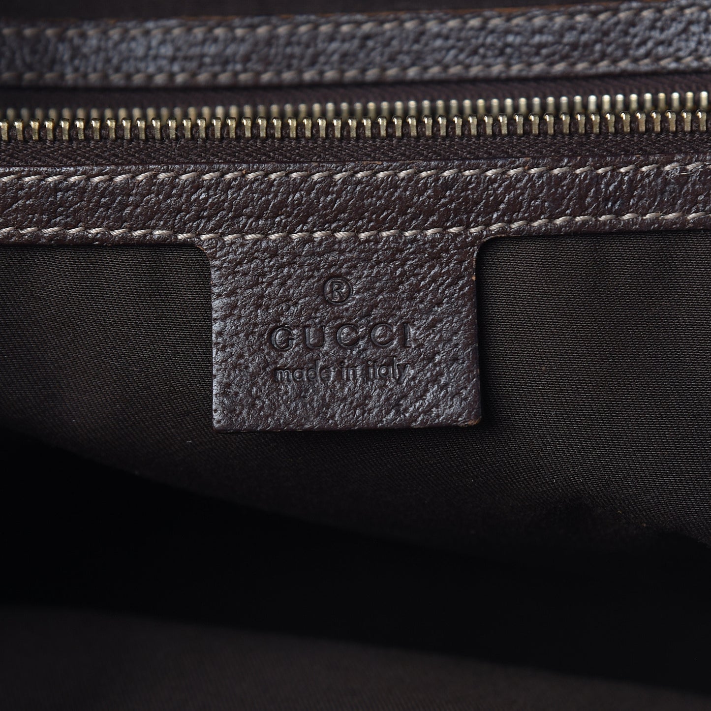 Horsebit Canvas Large Treasure Boston Tote Dark Brown