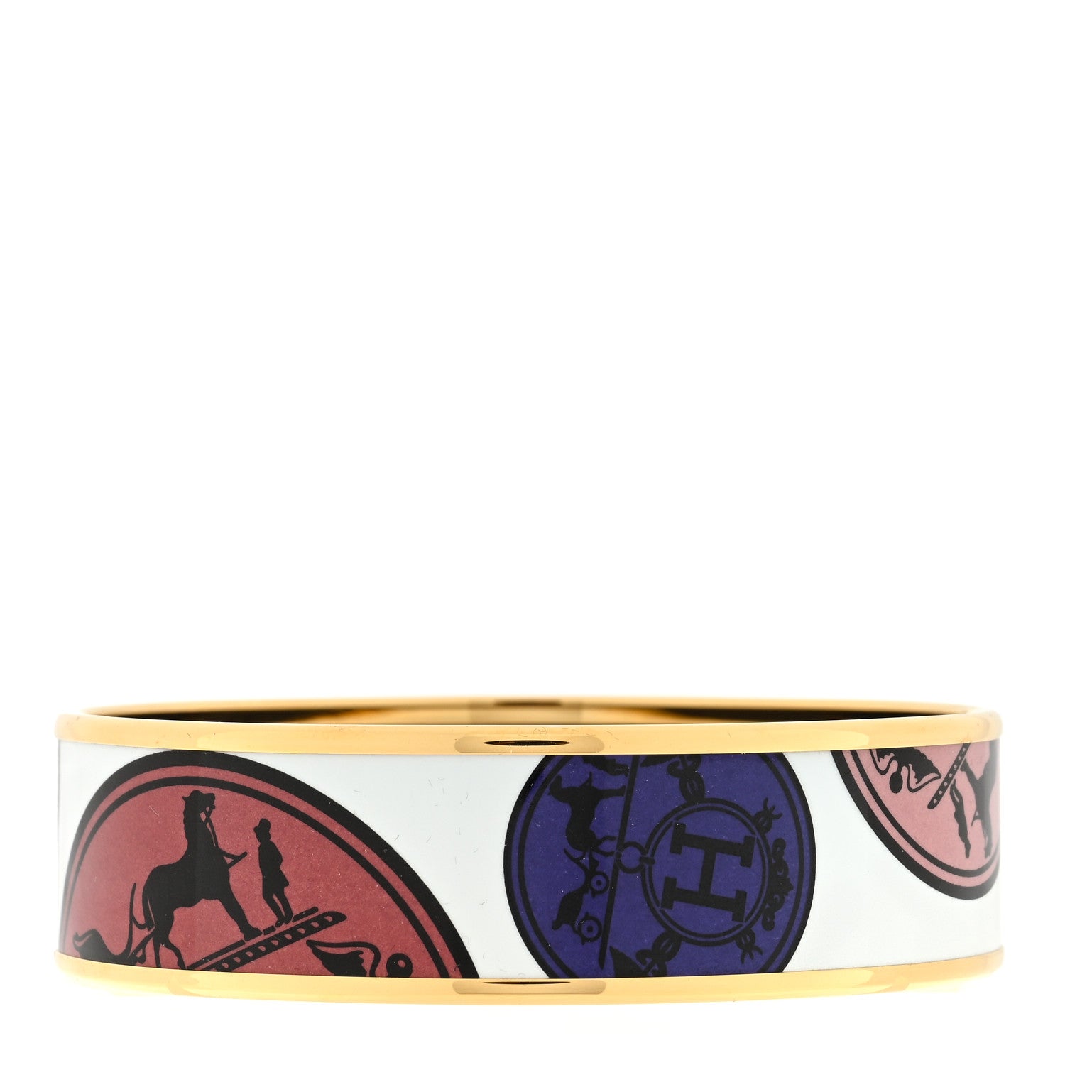 Hermes Enamel Printed Confettis D'Ex Libris Wide Bracelet 70 Multicolor 2 of 3