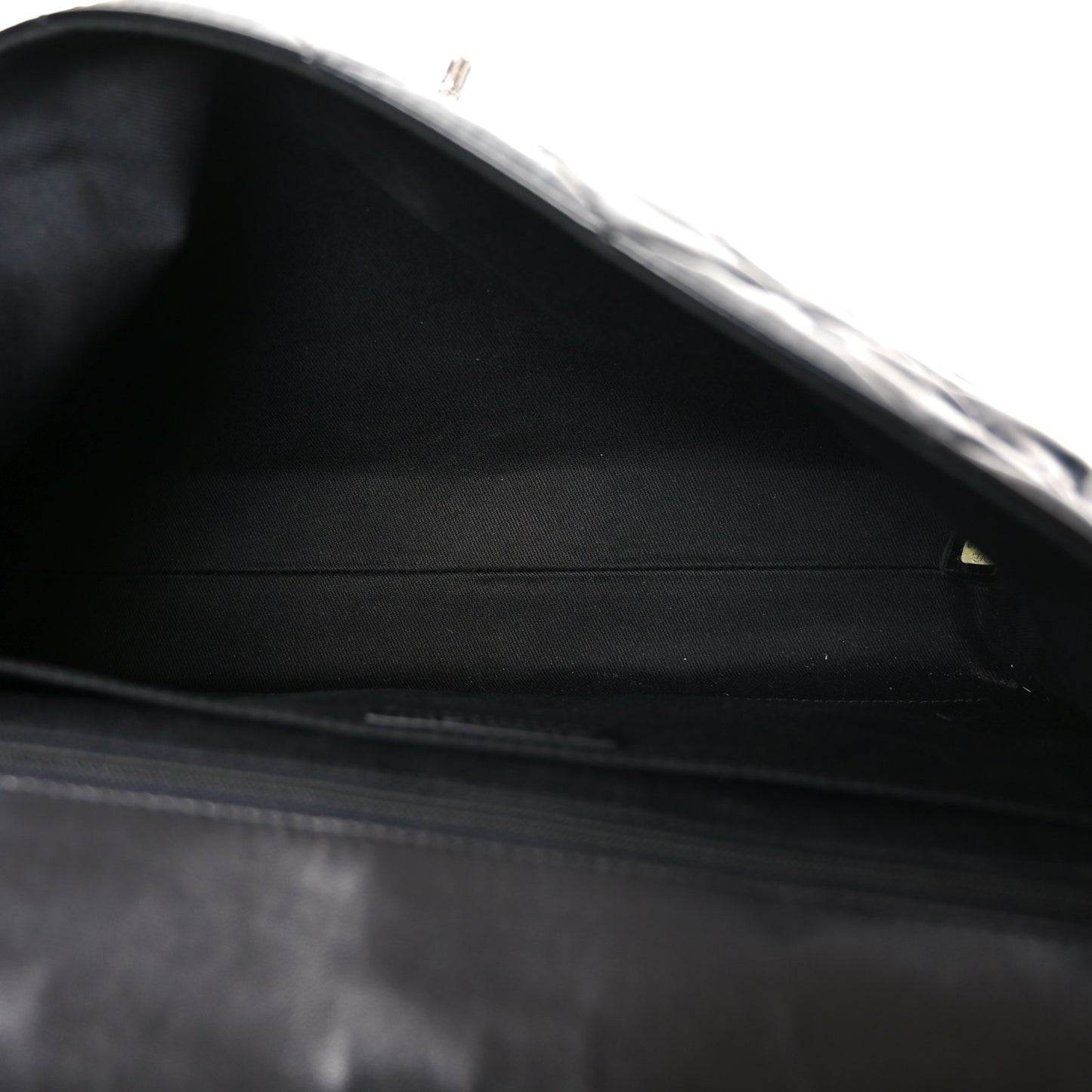 Vinyl Quilted In the Business Flap Bag Black
