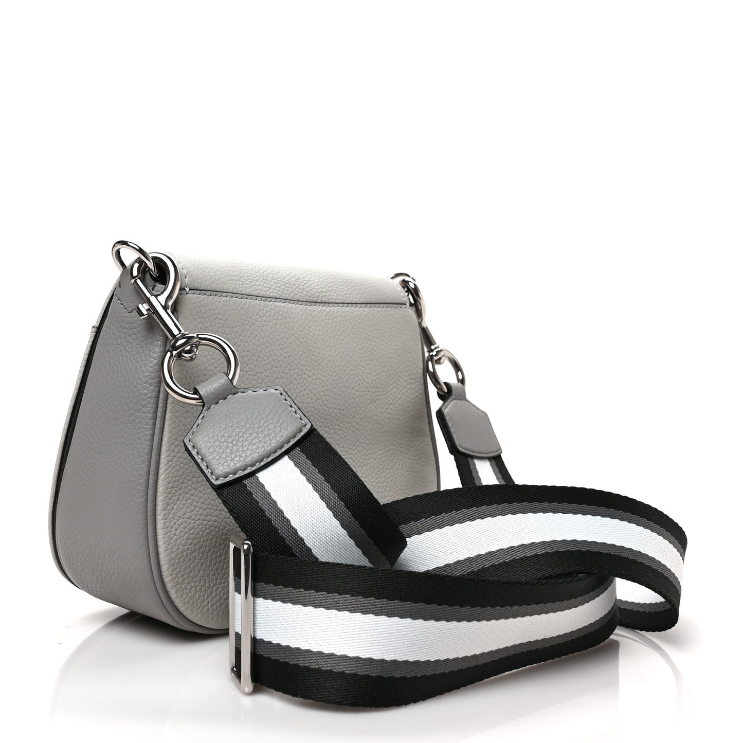 Calfskin Empire City Messenger Crossbody Ghost Grey Multicolor