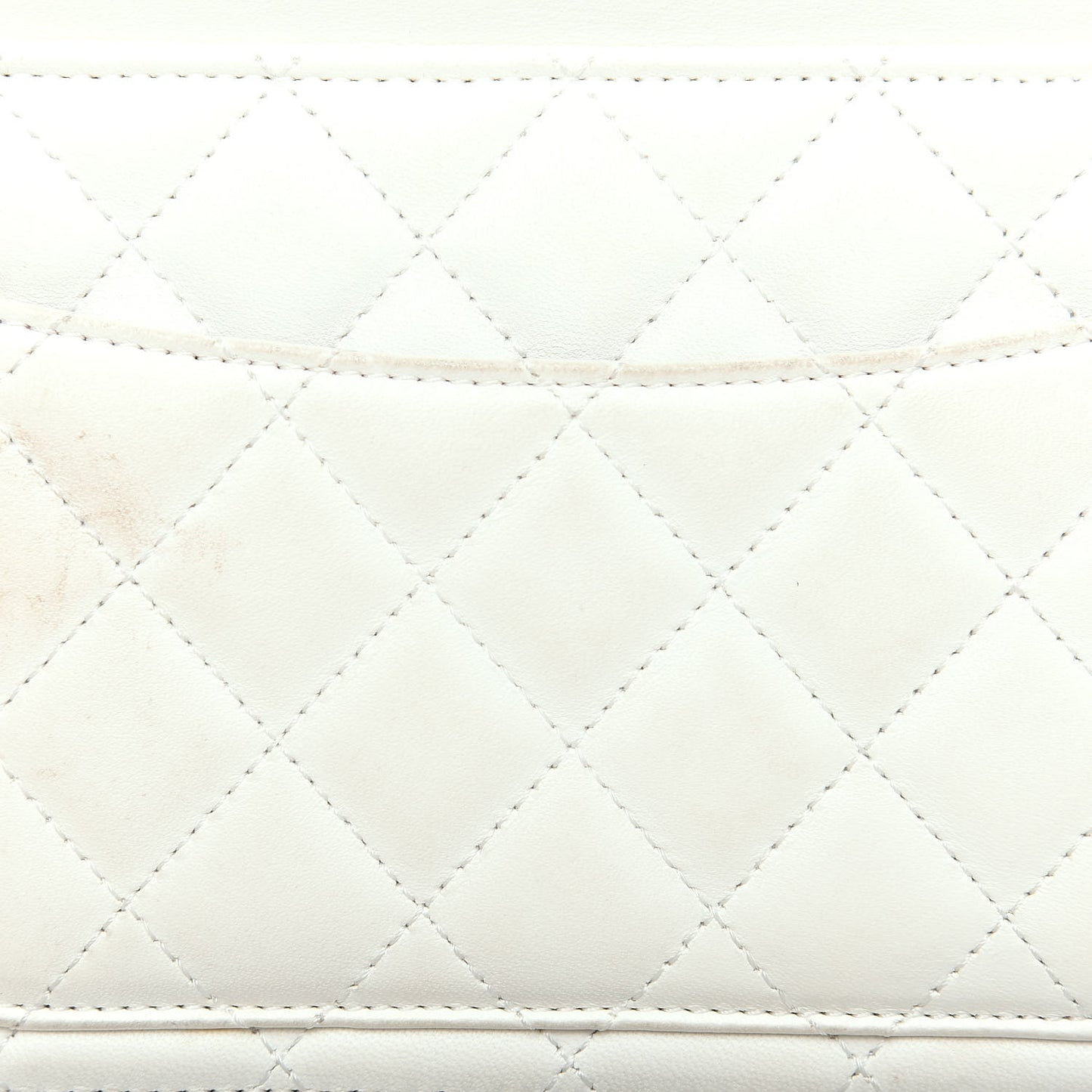 Lambskin Quilted Medium Crossing Times Flap Dark White
