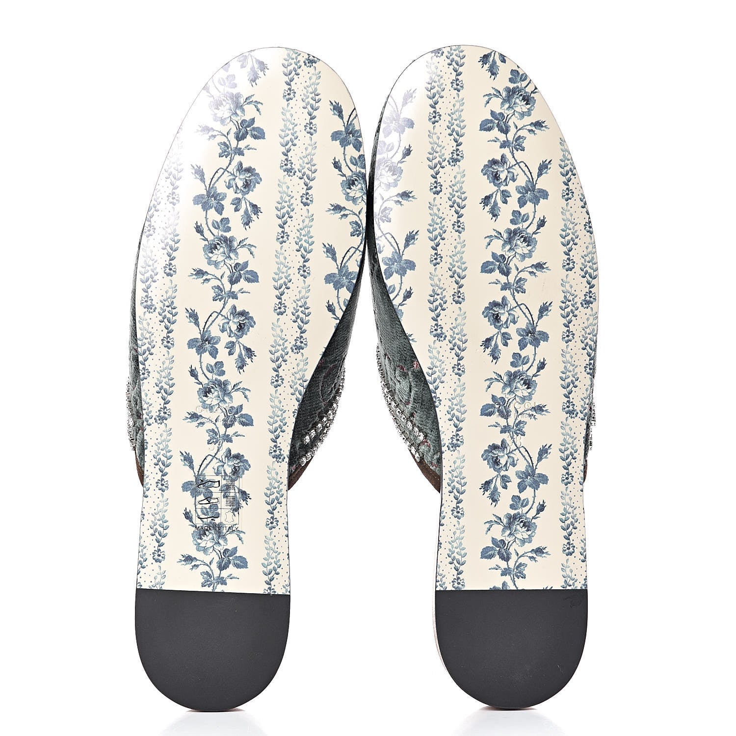 Gucci Velvet GG Monogram Crystal Womens Slippers 38 Avio Dusty Pink Vintage Cocoa 8 of 9