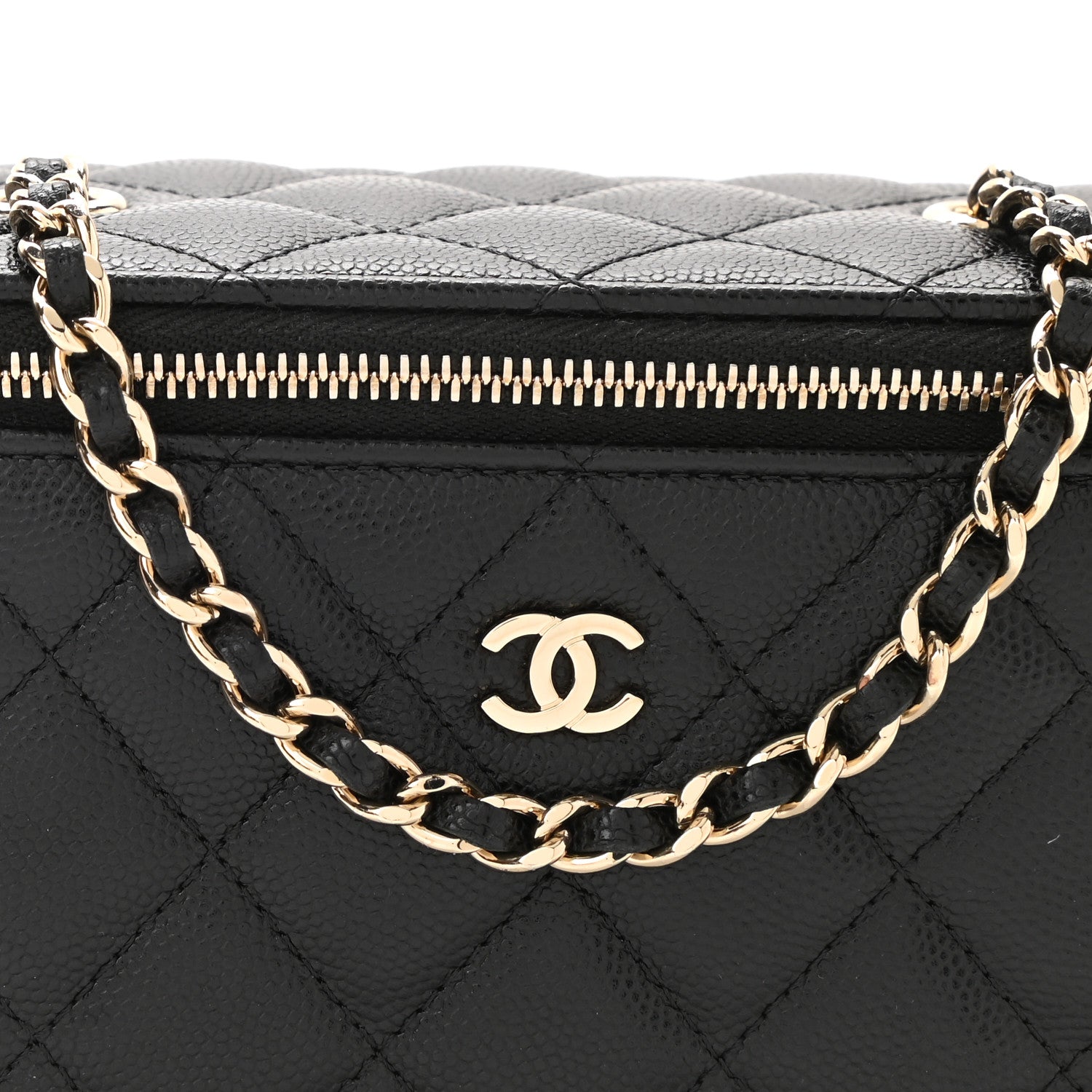 Chanel Caviar Quilted Small Vanity Case With Chain Black 9 of 11