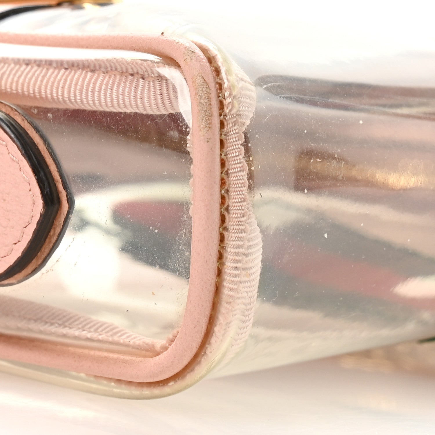 Gucci Vinyl Web Mini Ophidia Transparent Shoulder Bag Perfect Pink 8 of 9