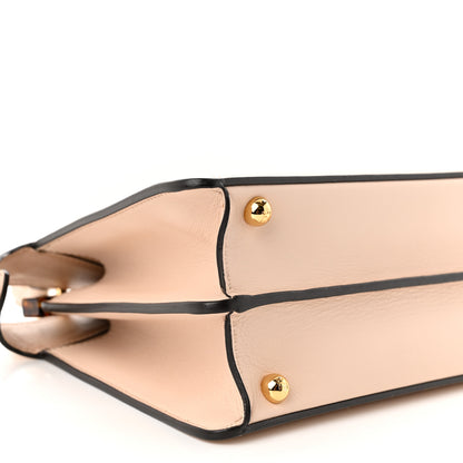 Fendi Vitello Seta Shiny Nappa Plexiglass Small Peekaboo I SEE U Satchel Poudre 8 of 10