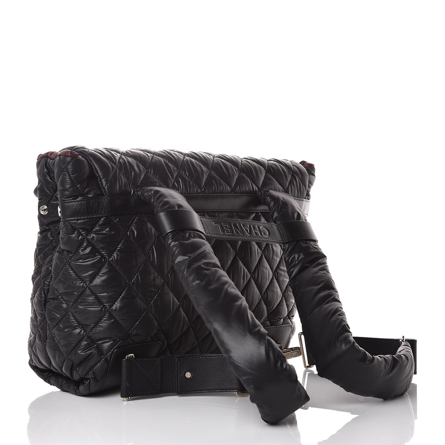 Nylon Quilted Coco Cocoon Backpack Black
