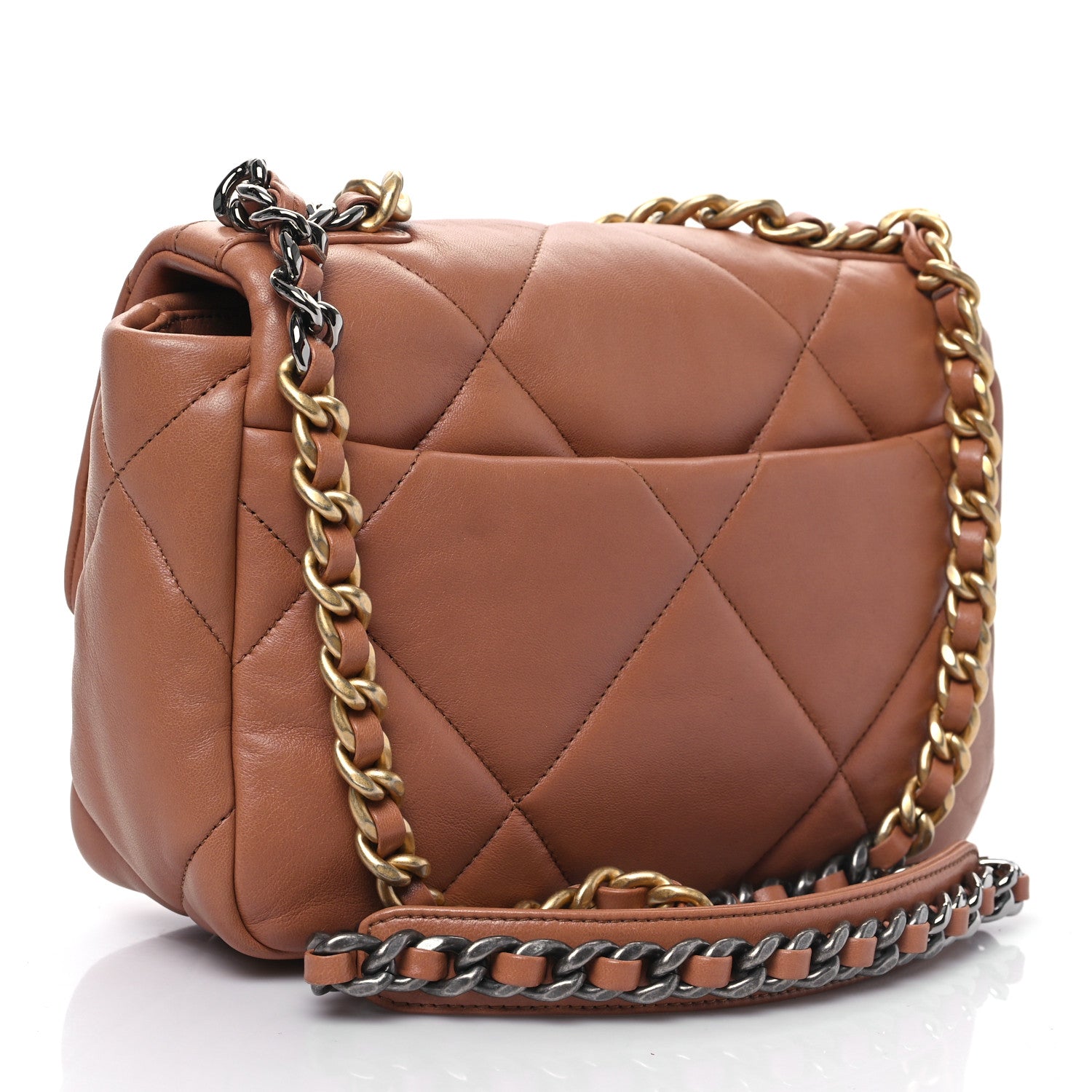 Chanel Lambskin Quilted Medium Chanel 19 Flap Brown 3 of 9