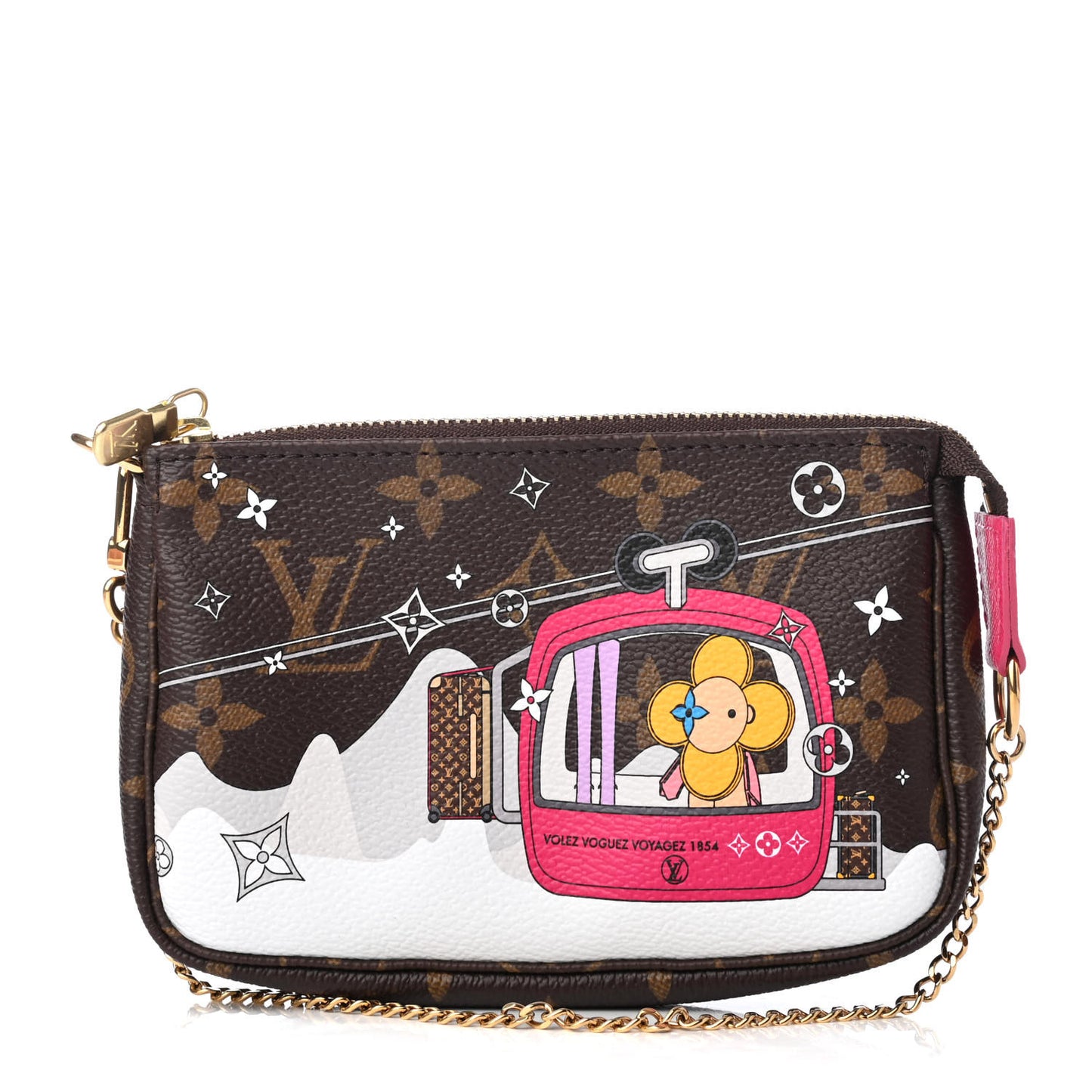 Monogram 2019 Christmas Animation Mini Courchevel Pochette Accessories Fuchsia