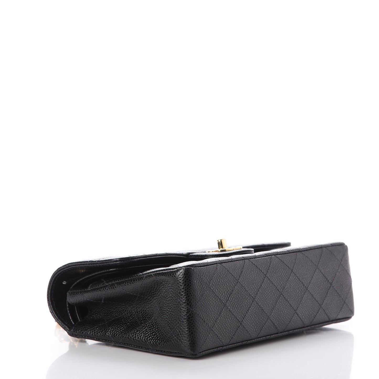 Caviar Quilted Small Double Flap Black