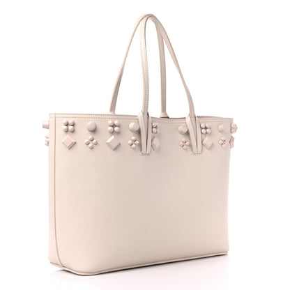 Christian Louboutin Calfskin Empire Spike Studded East West Cabata Tote Leche 4 of 14