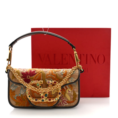 Valentino Garavani Fabric Karung Crystal Embroidered Vlogo Small Loco Shoulder Bag Multicolor 10 of 10