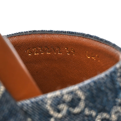 Gucci New Denim GG Monogram Angelina Platform 55mm Slide Sandals 39 Blue Tea 7 of 8