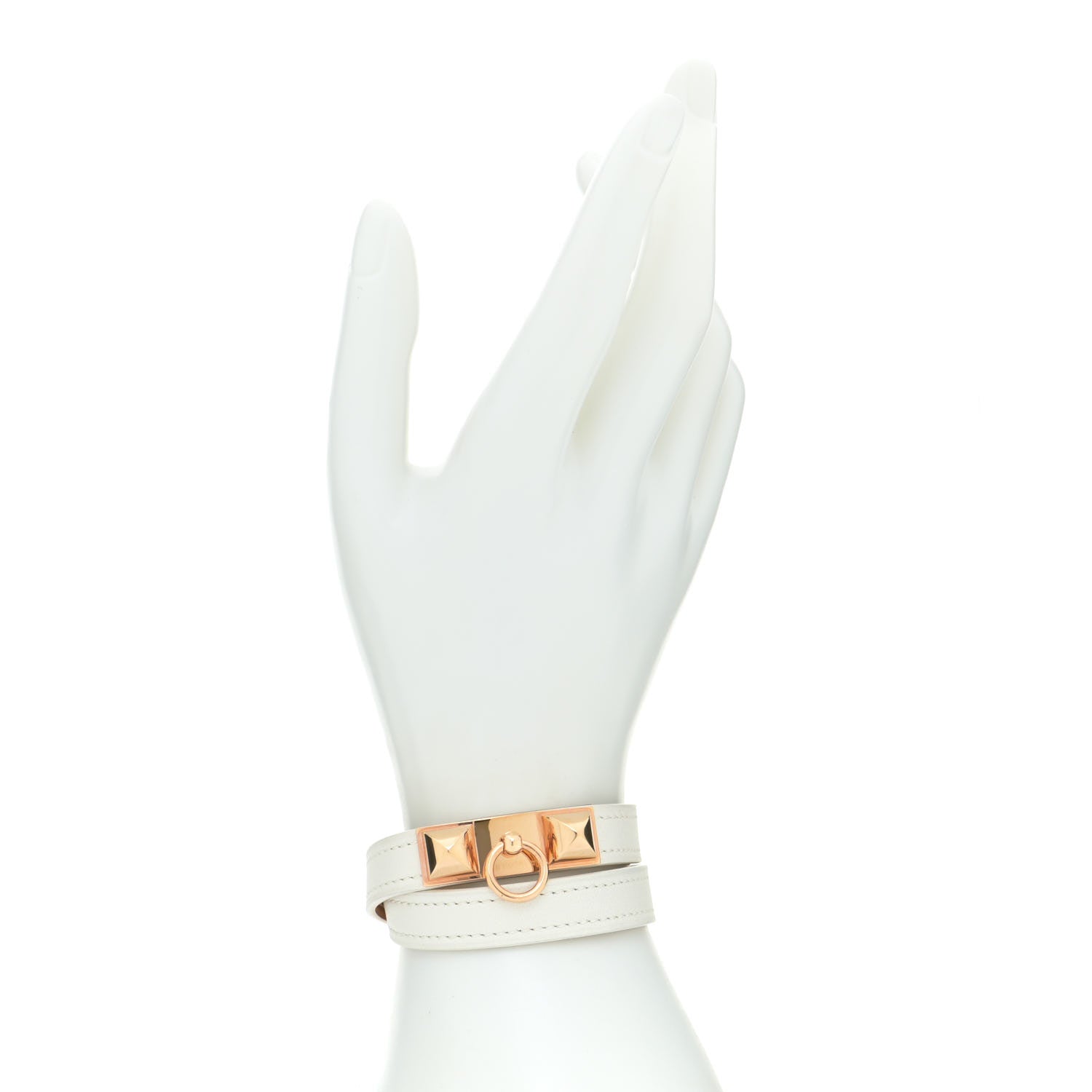 Hermes Swift Rivale Double Tour Bracelet T2 White 2 of 8