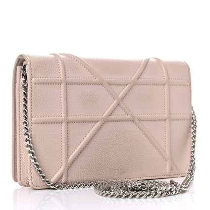 Christian Dior Grained Calfskin Diorama Wallet on Chain Pouch Rose Poudre 3 of 23