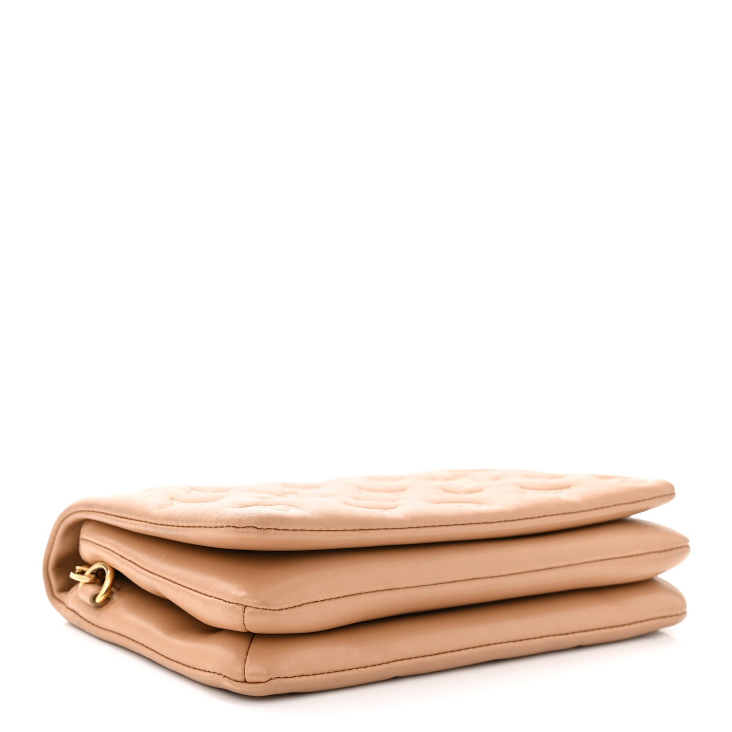 Lambskin Embossed Monogram Pochette Coussin Camel