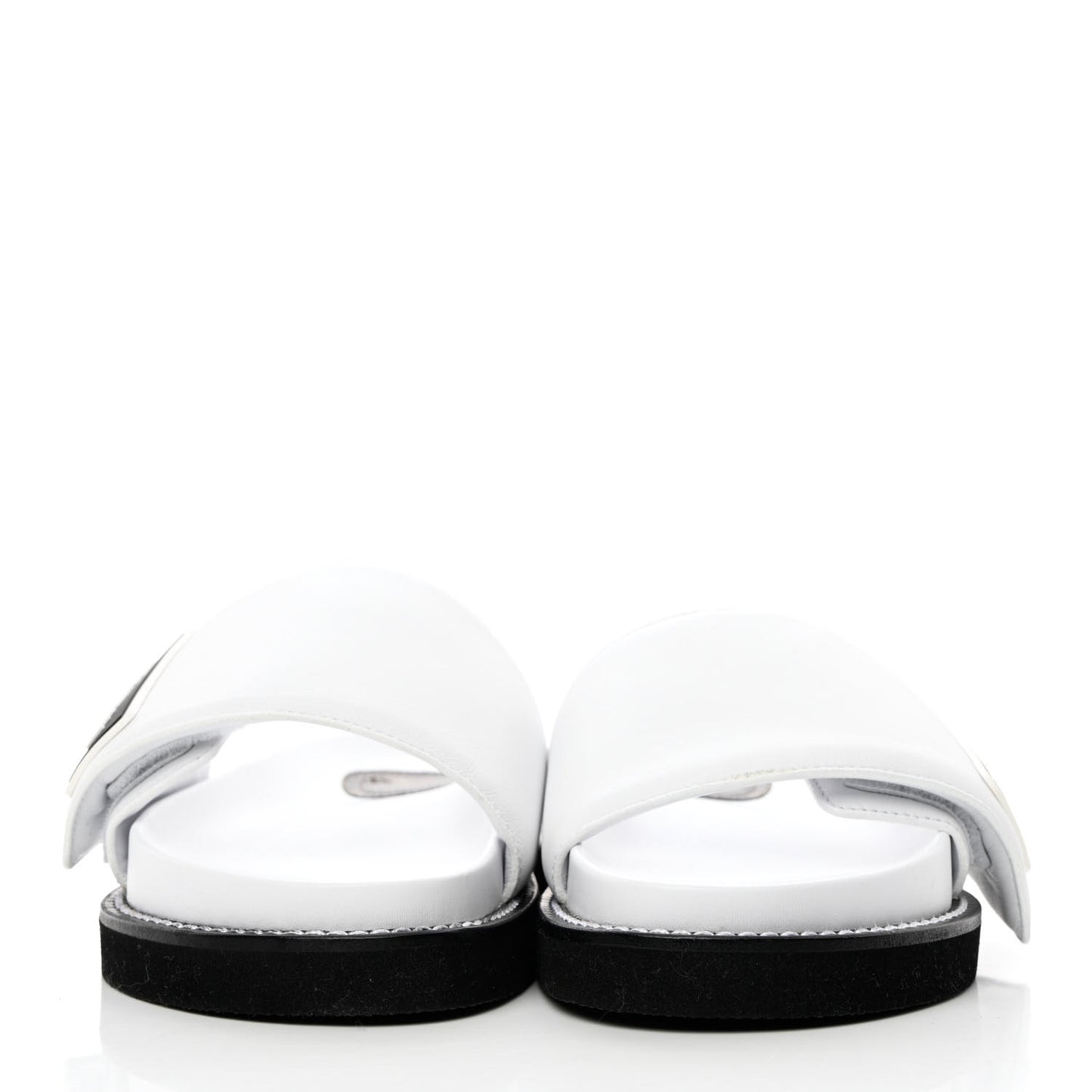 Calfskin Sunset Flat Mule Sandals 37 White