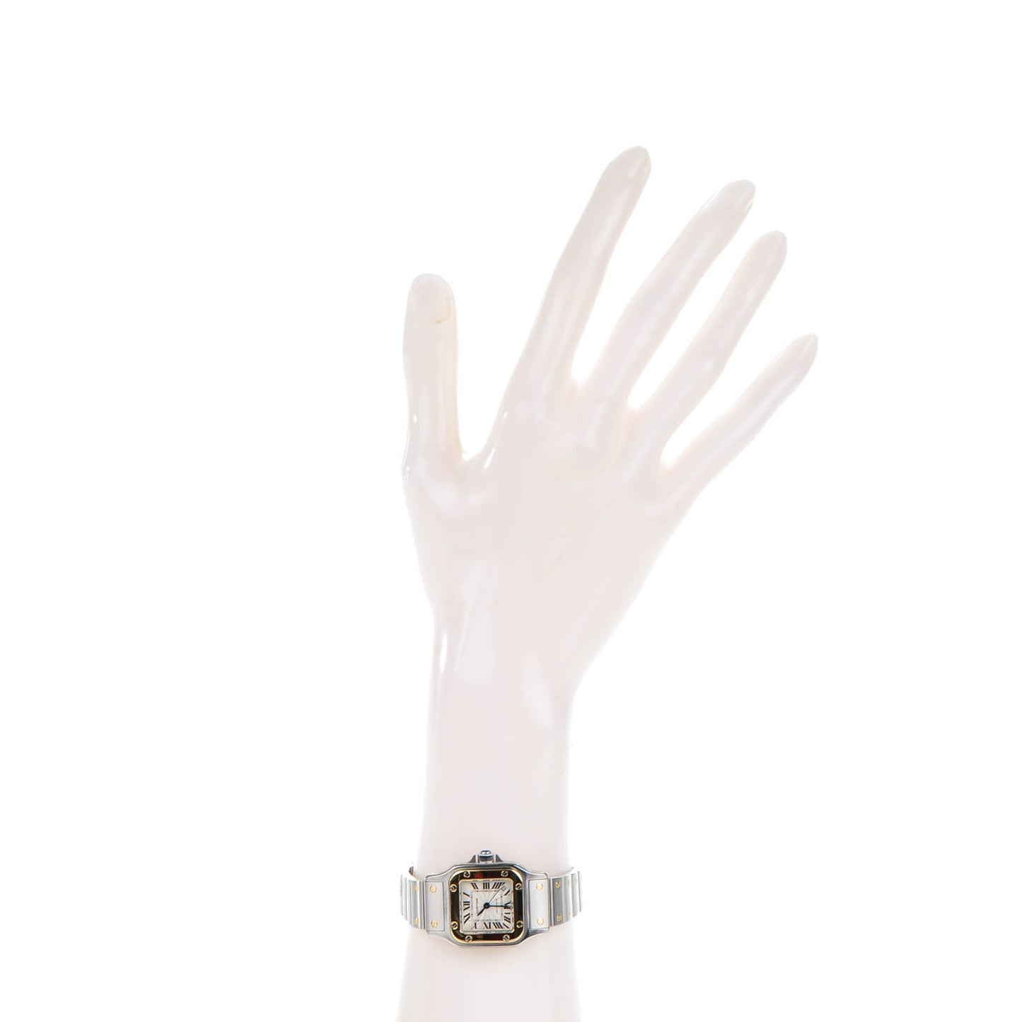 Stainless Steel 18K Yellow Gold 24mm Santos De Cartier Galbee Automatic Watch