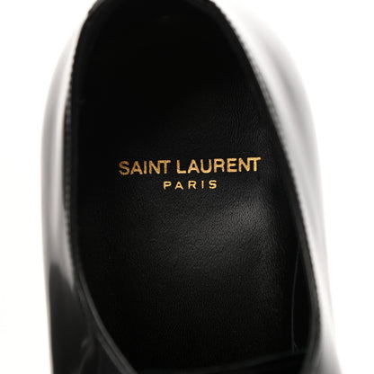 Saint Laurent Patent Calfskin Mens Smoking 25 Derby Lace Up Shoes 41 Black 7 of 8