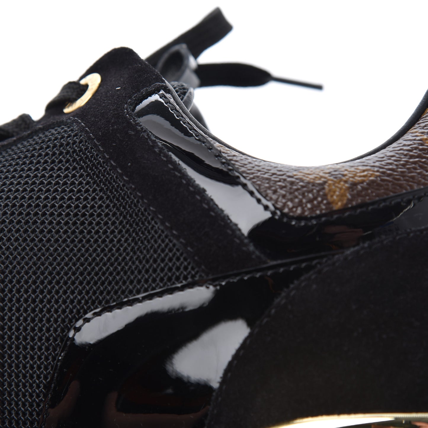 Suede Monogram Run Away Sneakers 38 Black